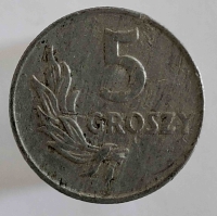5 грошей 1949г. Польша, состояние VF - Мир монет