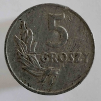 5 грошей 1949г. Польша, состояние VF - Мир монет