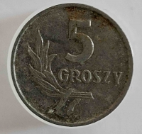 5 грошей 1958г. Польша, состояние VF - Мир монет