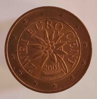 2 евроцента  2007г. Австрия, состояние VF - Мир монет