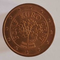  5 евроцентов  2007г. Австрия, состояние VF - Мир монет