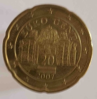 20 евроцентов  2007г. Австрия, состояние VF - Мир монет