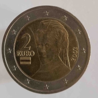 2 евро 2002г. Австрия. Регулярный чекан ,состояние VF - Мир монет