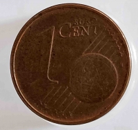 1 евроцент 2002г. Греция , состояние VF  - Мир монет