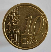 10 евроцентов 2010г.  Италия , состояние VF  - Мир монет