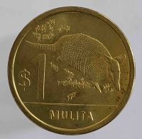 1 песо 2011г. Уругвай. Гигантский броненосец, состояние UNC - Мир монет