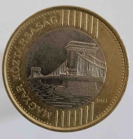 200 форинтов 2011 г .Венгрия. Мост, состояние XF+ - Мир монет