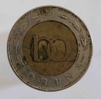100 форинтов 1997 г .Венгрия. Герб, состояние VF - Мир монет
