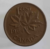 1 цент 1964 г. Канада, состояние VF - Мир монет