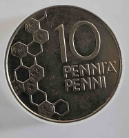 10 пенни 1994г . Финляндии, состояние  XF - Мир монет