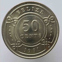 50 центов 1991г. Белиз. Елизавета II, состояние UNC - Мир монет