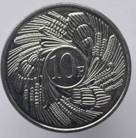 10 франков 2011г. Бурунди. Колосья, состояние UNC - Мир монет