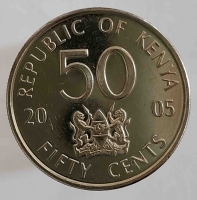 50 центов 2005г. Кения, состояние UNC - Мир монет