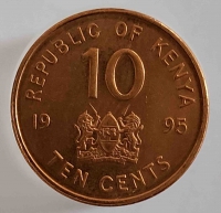 10 центов 1995г. Кения, состояние UNC - Мир монет