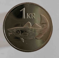 1 крона 2005г. Исландия, Тунец, состояние XF - Мир монет