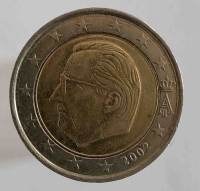 2 евро 2002г. Бельгия, рег. чекан, состояние VF - Мир монет