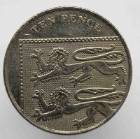 10 пенсов 2008г. Великобритания. Флаг, состояние XF+ - Мир монет