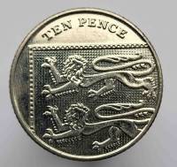 10 пенсов 2013г. Великобритания. Флаг, состояние UNC - Мир монет