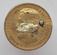 5 рублей 1898г. АГ. Николай II, золото 0,900,вес 4,2г, состояние F. - Мир монет