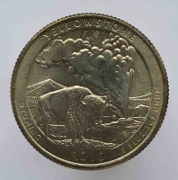 25 центов 2010г. США.  Р . Йеллоустонский национальный парк № 2. Вайоминг, состояние UNC.  - Мир монет