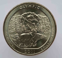 25 центов 2011г. США.  Р . Национальный парк № 8 Олимпик. Вашингтон, состояние UNC.  - Мир монет