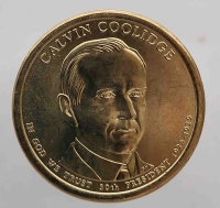 1 доллар 2014г. США.  D.  Калвин  Кулидж(1923-1929), 30-й президент, состояние UNC - Мир монет