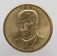  1 доллар 2016г. США.  D. Джеральд Форд(1974-1977) 38-й президент, состояние UNC. - Мир монет