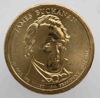 1 доллар 2010г. США.  D.  Джеймс Бьюкенен(1857-1861), 15-й  президент, состояние UNC. - Мир монет