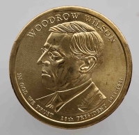 1 доллар  2013г. США. D.  Вудро Вильсон(1913-1921), 28-й президент,  состояние  UNC. - Мир монет