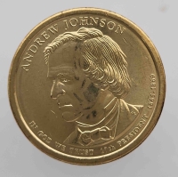 1 доллар  2011г. США.  D.  Эндрю Джонсон (1865-1869),  17-й президент, состояние UNC. - Мир монет