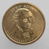 1 доллар 2007г. США.  D.  Джон Адамс(1797-1801), 2-й президент , состояние UNC. - Мир монет