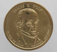 1 доллар 2009г. США.  D.  Джеймс Полк(1845-1849), 11-й президент,  состояние UNC. - Мир монет