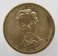 1 доллар 2010г. США.  D. Авраам Линкольн(1861-1865), 16-й президент, состояние UNC - Мир монет