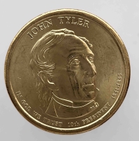 1 доллар 2009г.  США.  D.  Джон Тайлер(1841-1845), 10-й президент,  состояние UNC - Мир монет