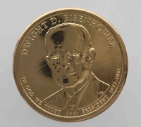 1 доллар 2015г. США.   D. Дуайт Эйзенхауэр(1953-1961), 34-й президент,  состояниеUNC. - Мир монет