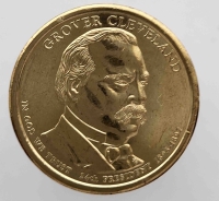 1 доллар 2012г. США.  D.  Гровер Кливленд(1893-1897), 24-й президент,  состояние UNC. - Мир монет