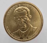 1 доллар 2015г. США.  D.Линдон. Б. Джонсон(1963-1969), 36-президент, состояние UNC. - Мир монет