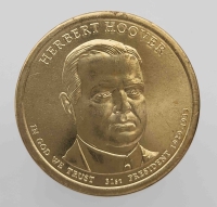 1 доллар 2014г. США. D. Герберт Гувер(1929-1933), 31-й президент, состояние UNC. - Мир монет