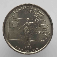 25 центов 1999г. США. Р и D . Пенсильвания, состояние UNC.  - Мир монет