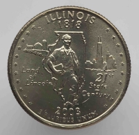 25 центов 2003г. США. Р и D Иллинойс, состояние UNC  - Мир монет