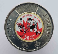2 доллара 2022г. Канада.  50 лет серии игр СССР-Канада по хоккею с шайбой, монета цветная, состояние UNC - Мир монет