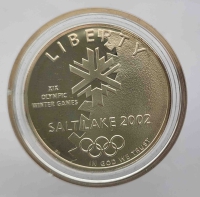 1 доллар 2002г. США. Олимпиада Солт Лейк Сити 2002г., серебро 0,900, вес 26,73 грамма, пруф. - Мир монет