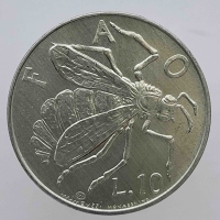 10 лир 1974г. Сан-Марино. Медоносная  пчела, состояние UNC - Мир монет