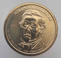 1 доллар 2010г. США.  D. Миллард Филлмор(1850-1853), 13- президент,  состояние UNC. - Мир монет