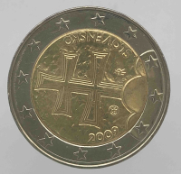 2 евро  регулярный чекан  2009г. Словакия, из ролла. - Мир монет