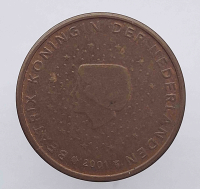 2 евроцента 2001г. Нидерланды, из обращения. - Мир монет
