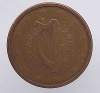 2 евроцента  2002г. Ирландия, из обращения - Мир монет