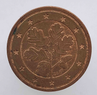 2  евроцента 2007г. Германия, состояние VF+ - Мир монет