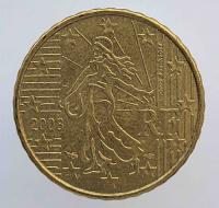 10 евроцентов  2008 г. Франция, состояние UNC - Мир монет