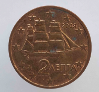 2 евроцента 2009г. Греция, состояние VF-XF - Мир монет